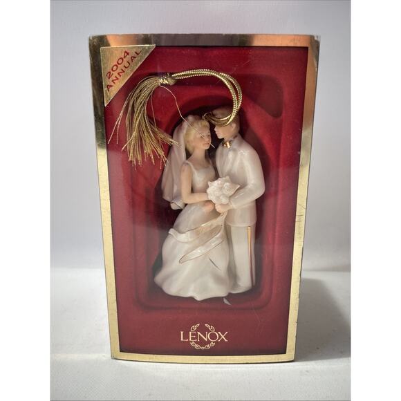 Lenox Our First Christmas Together 2004 Bride and Groom Christmas Ornament - Picture 1 of 8